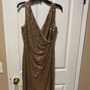 Gold cocktail dress